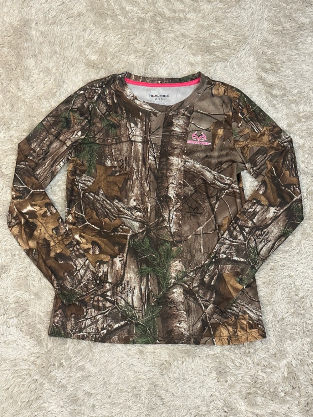 Realtree Women’s Long Sleeve Camo Shirt - Pink Logo